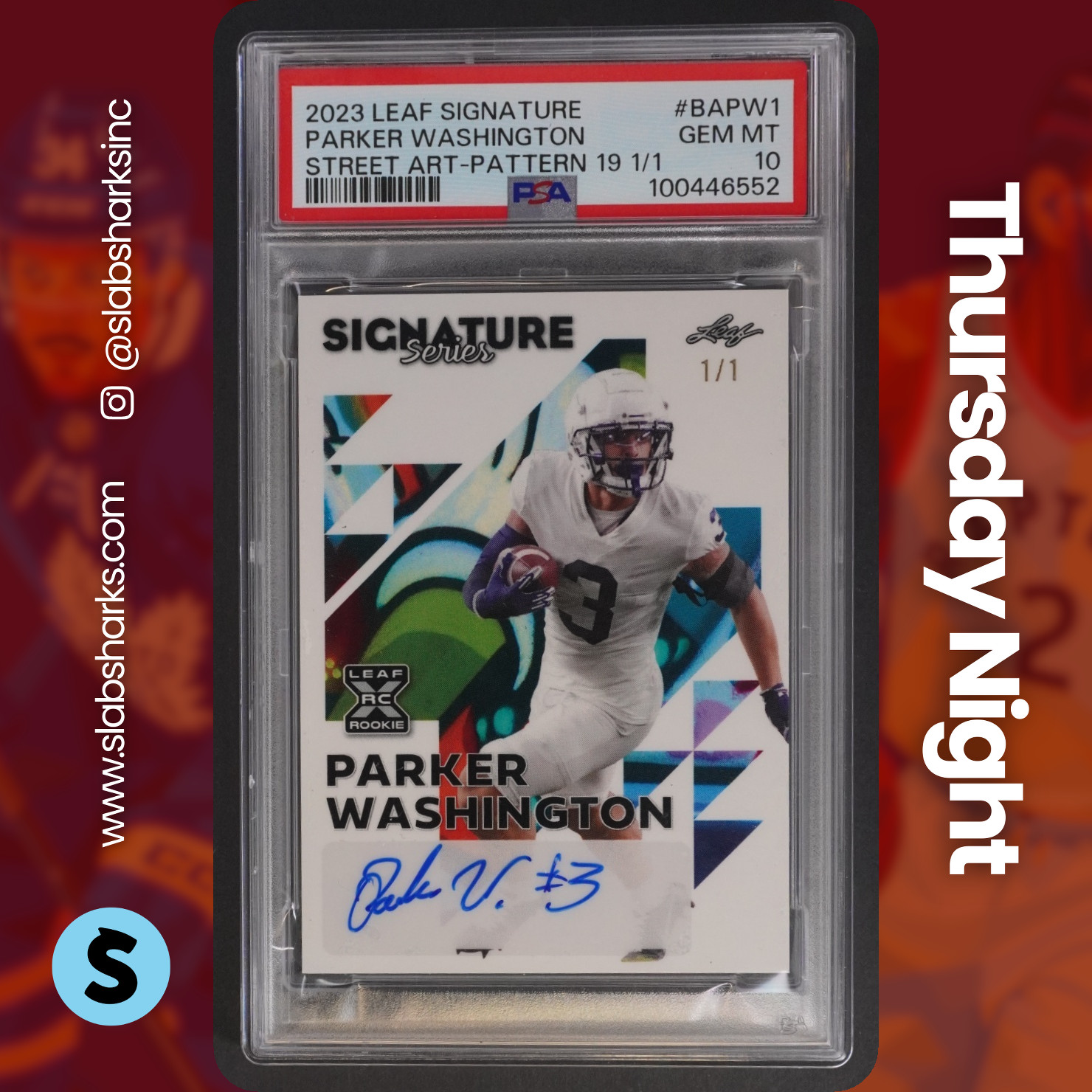 Parker Washington Leaf Signature Series #BAPW1 Street Art-Pattern 19 1/1