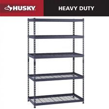 5-Shelf Metal Heavy-Duty Adjustable Garage Storage Shelving Unit in Black 48...