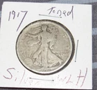 Toned Silver 1917 p Philadelphia Mint Silver Walking Liberty Half Dollar 1/2 WLH