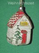 Weihnachten, alter Christbaumschmuck, großes weiß-buntes Haus, 4, um 1900 !!!