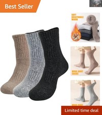 Women's Versatile Wool Socks - 3 Pairs for Indoor  Outdoor Winter Wear