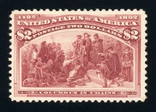 #242, $2.00 Columbian, F/VF-UNUSED-Regummed, with vibrant color & fresh-looking