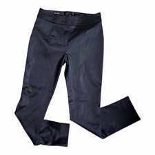 Escada Black Satin Straight Leg Classic Evening Pants 36 Small