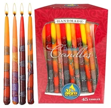 Colorful Dripless Handmade Chanukah Candles - Standard Size Fits Most Menorah...