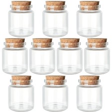 10 Pcs 50 ml / 1.69 oz Glass Vials with Cork, Mini Glass Bottles  Perfect fo...