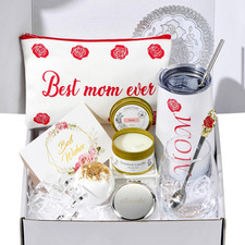 Gifts for Mom, Elegant Rose Gift Basket for Women, Birthday Gifts for Mom from D