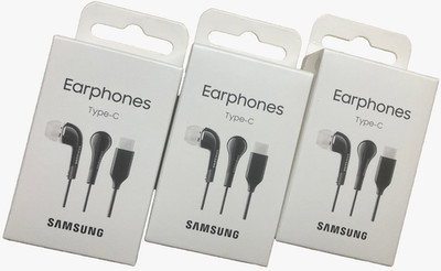 (Bulk Lot of 3pcs) Samsung Type-C (USB-C) Earphones - Black