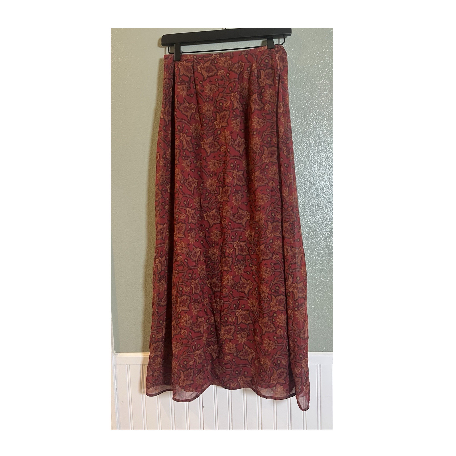 VTG Compagnie Internationale Express bohemian skirt Elastic Waist Zip Size 13/14