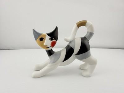 Goebel Rosina Wachtmeister Stretching Cat Figurine  LITTLE CAT PARADE GINA