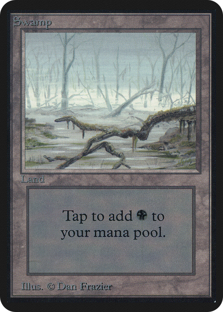 Swamp (A) (MP) Alpha Edition LEA Magic MTG