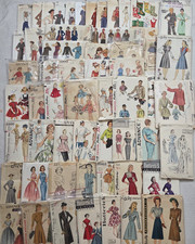 60 Vtg 40's-70's Sewing Pattern Lot Vogue DuBarry Advance Simplicity McCalls