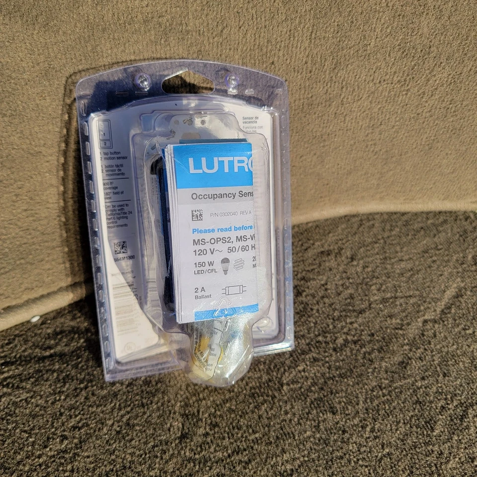 Lutron Vacancy Sensor MS-VPS2H Single Pole White Motion Switch New In Package - Image 2 of 2
