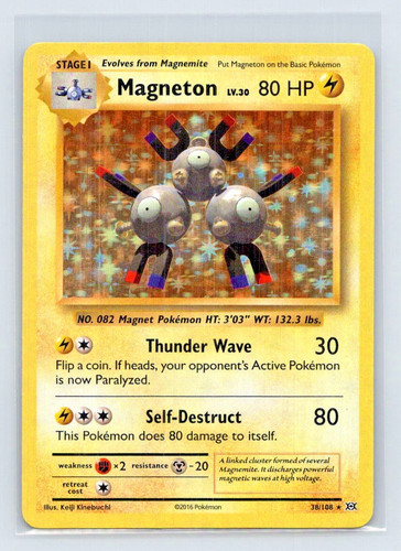 Magneton 38/108 Evolutions Rare Holo Pokemon TCG Damaged