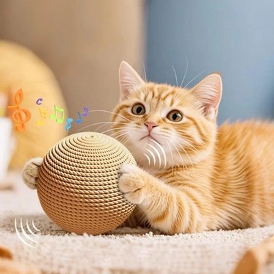 Interactive Sisal Cat Scratching Ball Toy For Kitten Teeth Cleaning Anti Bite