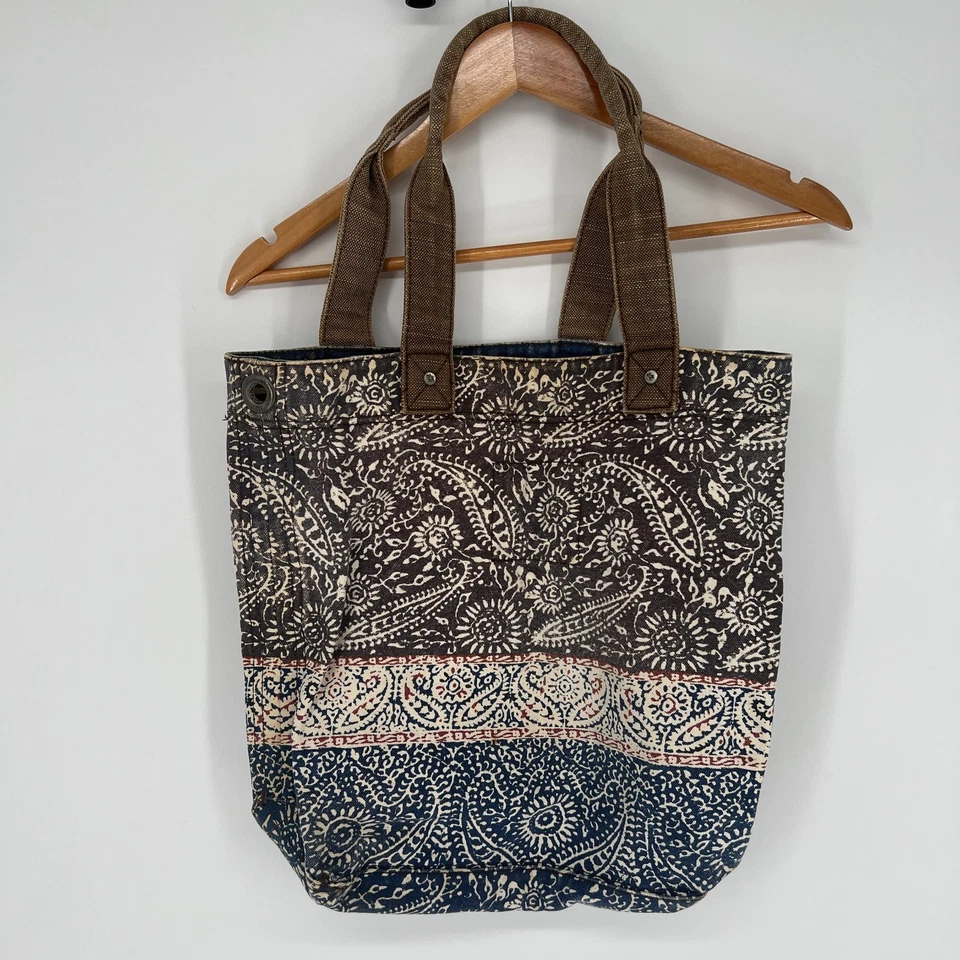 Abercrombie Fitch Y2K Tote Bag Womens Boho Canvas Casual Rustic Carry All Open - Image 2 of 4