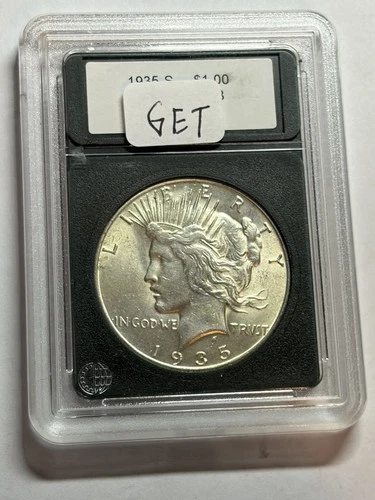 New Listing1935-S $1 Peace Silver Dollar UNC Tough Date San Francisco Mint