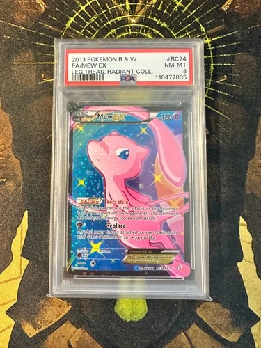 Pokemon Mew EX RC24/RC25 Legendary Treasures Radiant Collection Full Art PSA 8