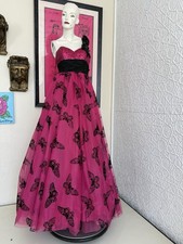 Butterfly Gown-Hot Pink Black Jovani-Ballgown-Prom-Princess-Dress-Size 4-Evening