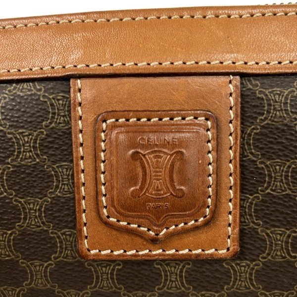 Celine Second Bag Macadam Pattern Leather Dark Br… - image 9