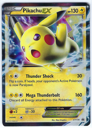 Pikachu EX XY174 XY Black Star Promo Pokemon Card NEAR MINT/MINT