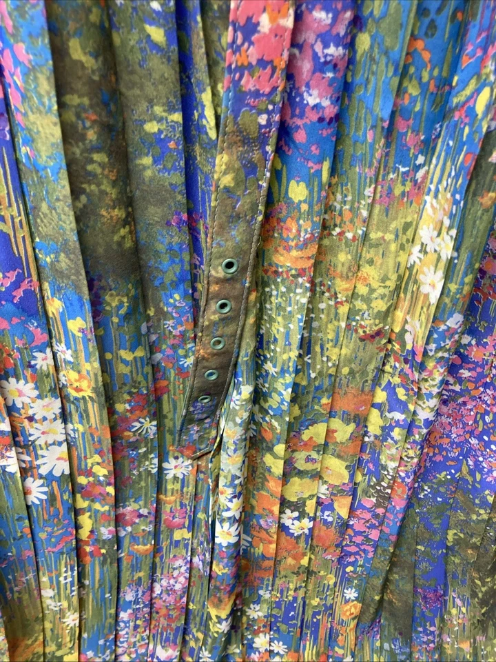 Lady Carol Size 12 Dress Vintage Wildflower Print Pleated Midi Boho Cottagecore - Image 4 of 4