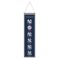 New York Yankees 8x32 Heritage Evolution Design Wool Banner [NEW] MLB Sign Flag