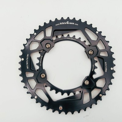 BikinGreen Oval CNC Chainring 46/30T Shimano 4 Arm 10-12Spd - Foto 13