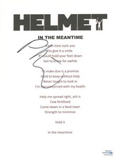 Page Hamilton Signed Autographed Helmet In The Meantime Lyric Sheet ACOA COA