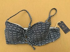 Image of Jack Wills Botany Bikini Top Navy Print UK 12 New rrp £30