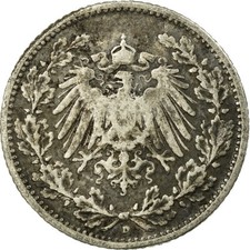 #687167 M&uuml;nze, GERMANY - EMPIRE, 1/2 Mark, 1907, Munich, SS, Silber, KM:17