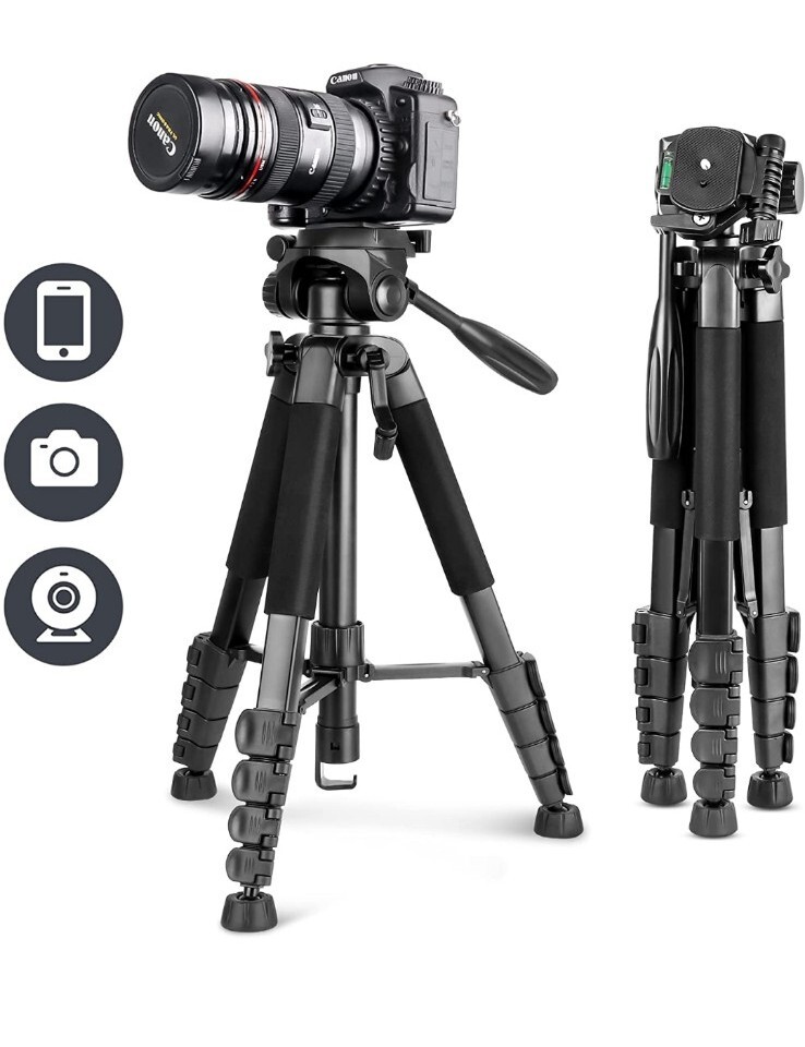 UBeesize 67” Camera Tripod w/ Travel Bag, Cell Phone Tripod