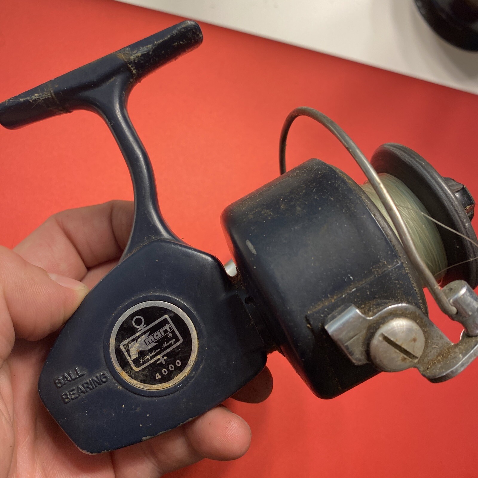 Vintage Kmart 4000 Ball Bearing spinning Fishing Reel Working, See Pics