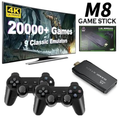 Videospielkonsole, 20.000 integrierte Spiele,Wireless Controller TV GameStick 4K