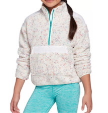 new DSG Girls' Novelty Sherpa 1/4 Zip Pullover sz L 12-14years warm sweater