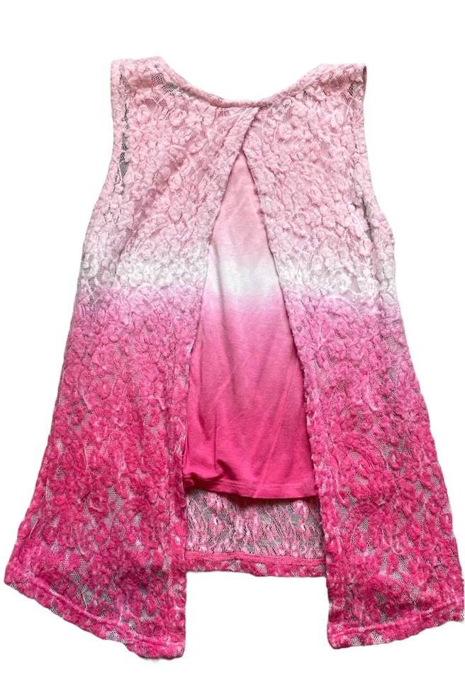 Camiseta sin mangas Design History niña encaje tejido ombre espalda dividida 4T Foto 2 de 2