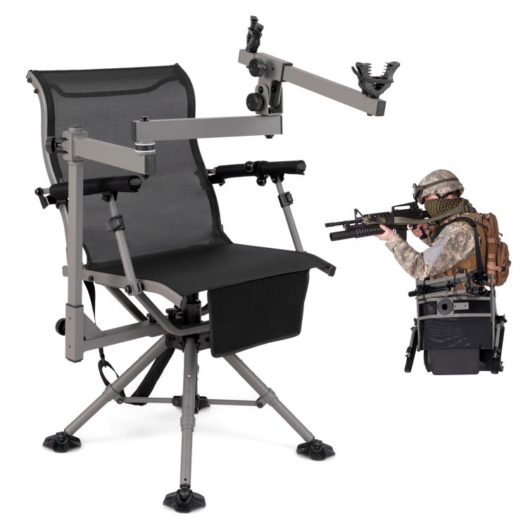 360° Silent Swivel Portable Folding Hunting Chair w