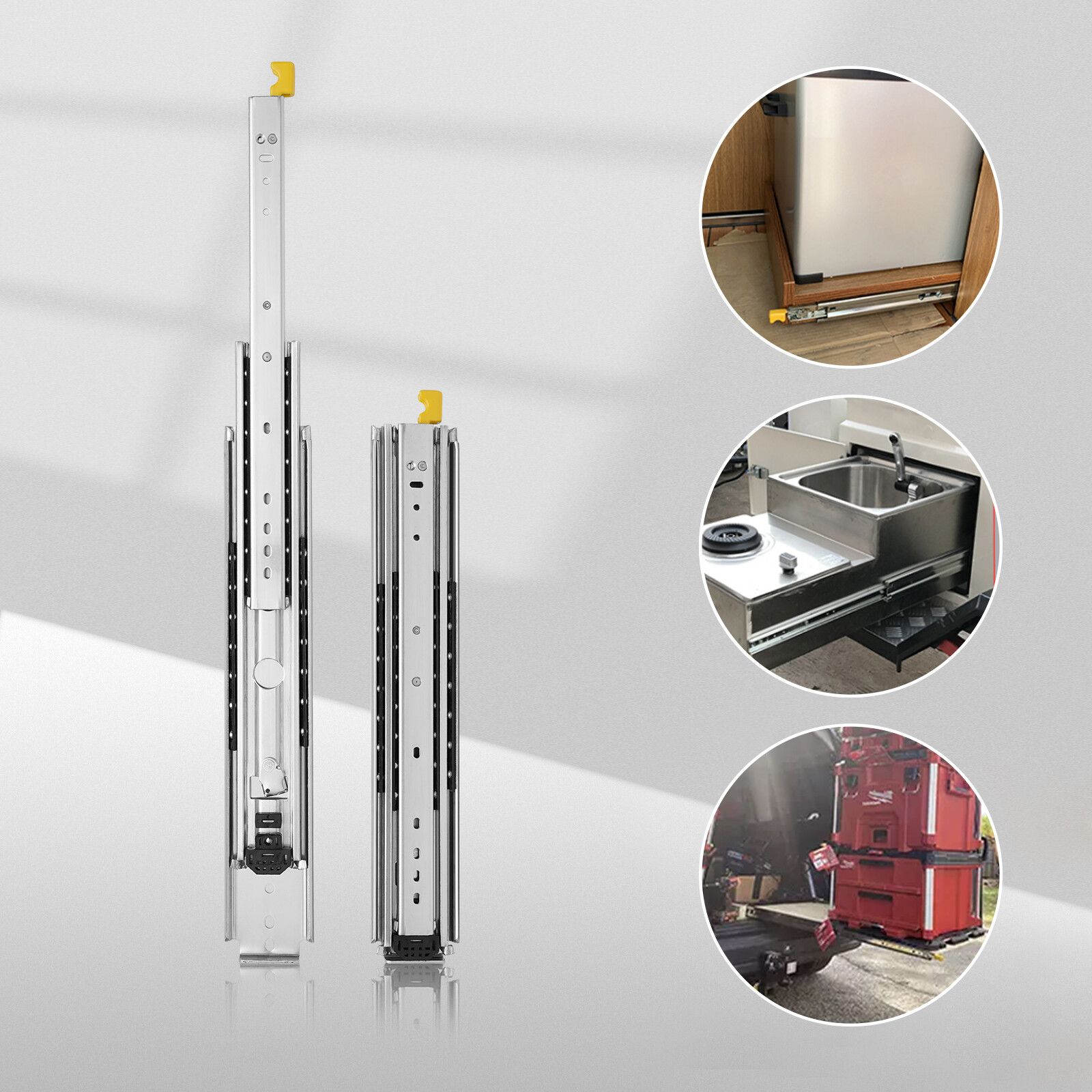 Heavy Duty 60 Full Extension Premium Locking Drawer Slide Rail