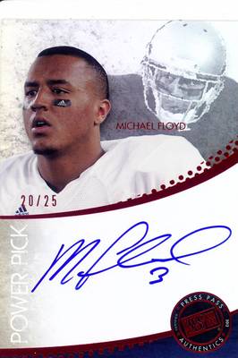 michael floyd rc rookie draft auto autograph notre dame irish college #/25 2012