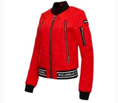 Rocawear Women's Logo Bomber Jacket Red size XL