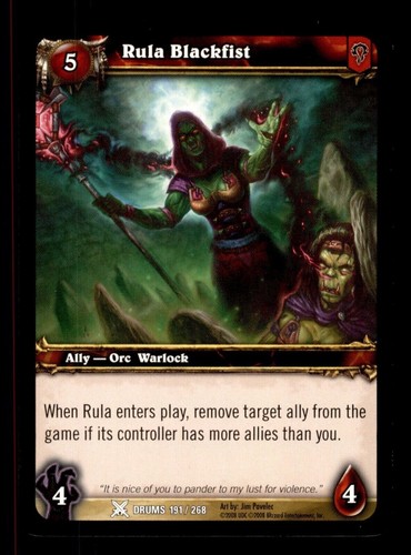 Rula Card Rula Blackfist Drums 191/268 Common World Of Warcraft WOW TCG Card | eBay