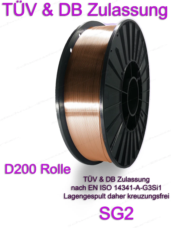SG2 Schweißdraht 0,8mm 5kg Schutzgasschweißdraht CO2 Draht G3Si MIG/MAG D200