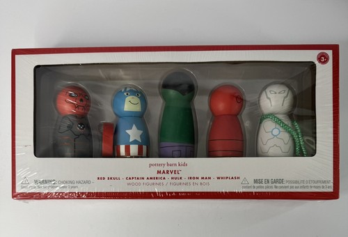 2015 Pottery Barn Kids Marvel Wood Figurines New In Box
