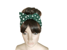 Polka Dot Bow Headband. Bow Hairband. Head Wrap. Hair Wrap. Hair Covering.