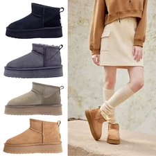 UGG High Platform Ultra Mini Boot Water Resistant Premium Sheepskin Wool Nonslip