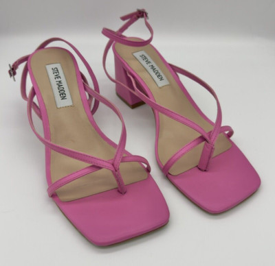 Steve Madden Alaina Women's Pink Open Toe Heeled Shoes Size