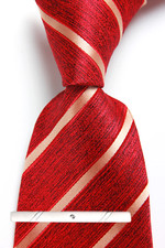 New Classic Striped Red Yellow JACQUARD WOVEN 100 Silk Men's Necktie Tie