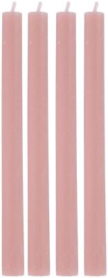 Rustikale Dinnerkerze 2x25cm 4er-Pack Pink Unparfümiert Hoch Tischdekor 7H Brennen