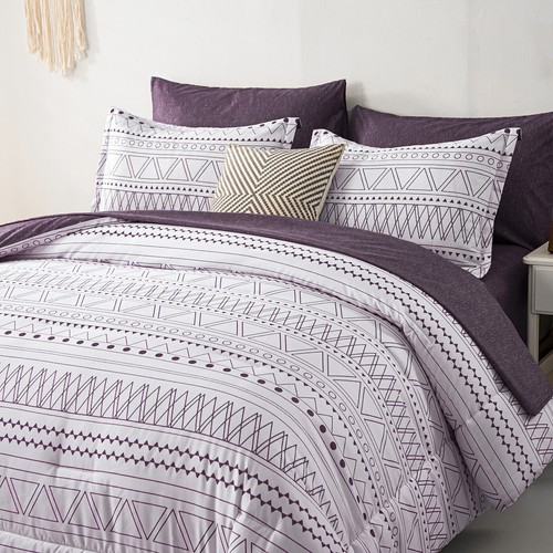 7PCS Striped Duvet Comforter Set Queen Size Fitted Sheet Bedding Pillowcases New - Picture 51 of 56