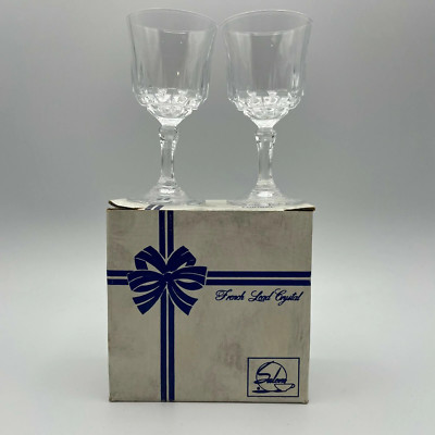Vintage Salem French Crystal Cordial Glasses- Cristal d'Arques Pattern, Set of 2