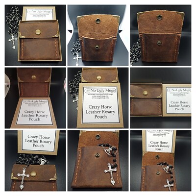 Crazy Horse Hand-made, made-to-order, Leather Rosary Pouch